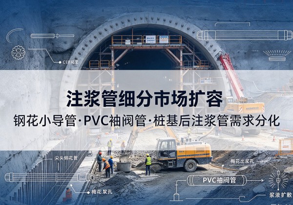 定远注浆管细分市场扩容，隧道钢花小导管、PVC 袖阀管、桩基后注浆管需求分化